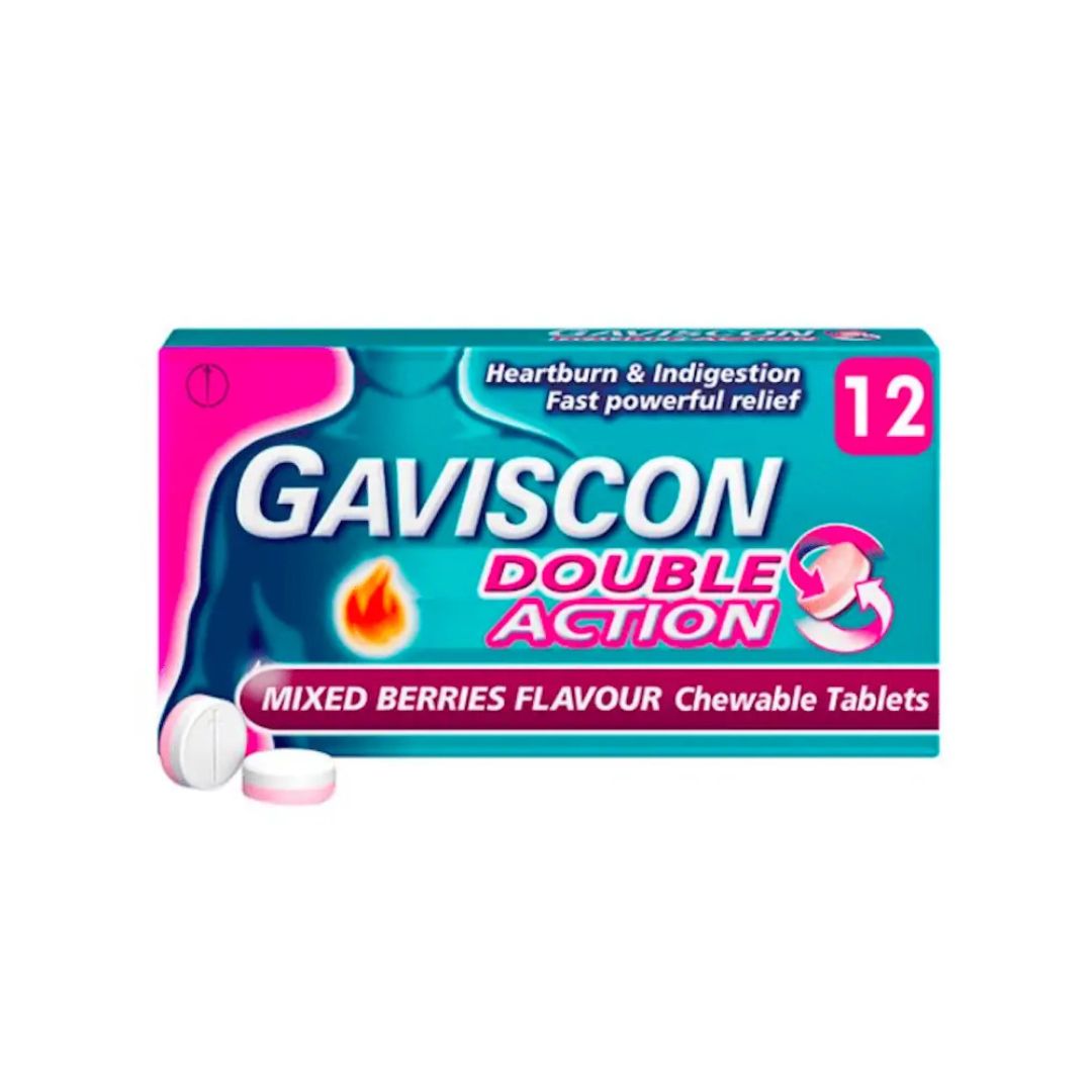 Gaviscon Double Action Mixed Berries Flavoured Chewable 24 Tablets