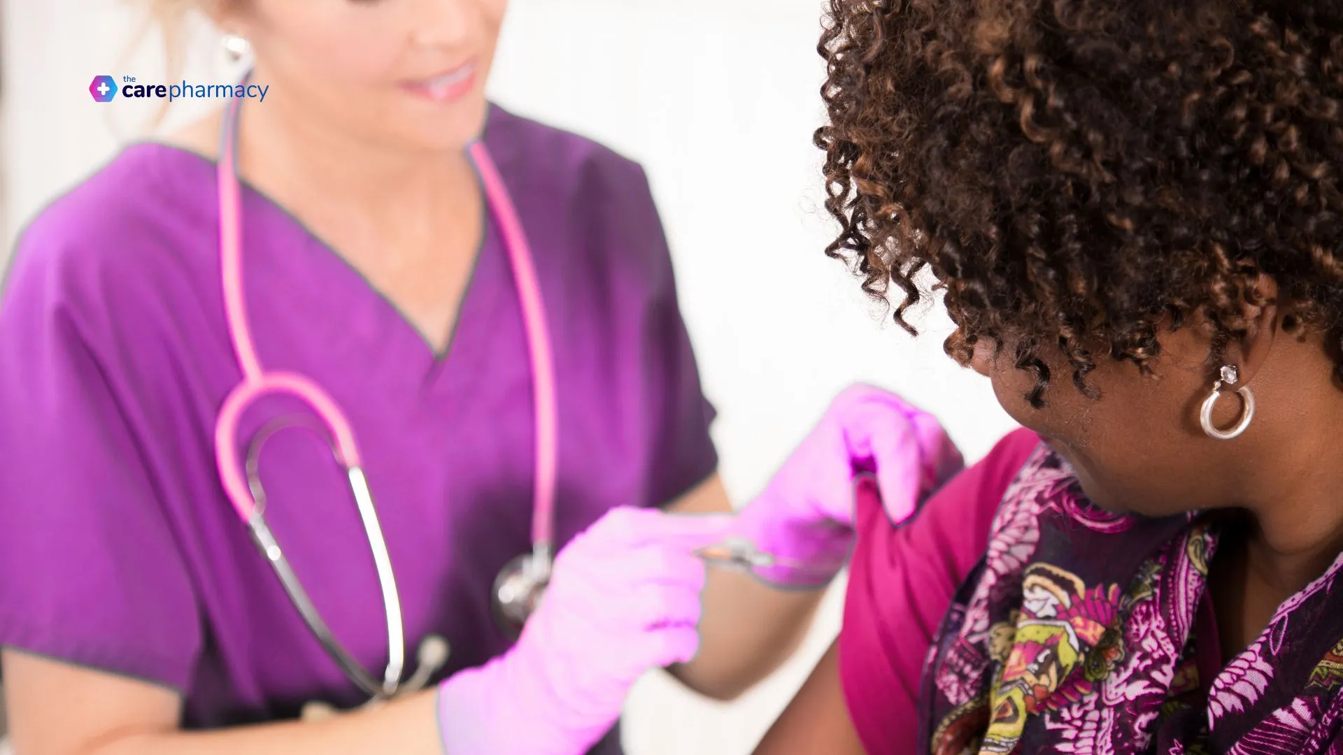 Patient receiving an injection
