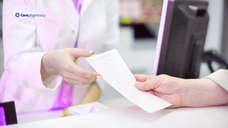 Patient receiving their prescription